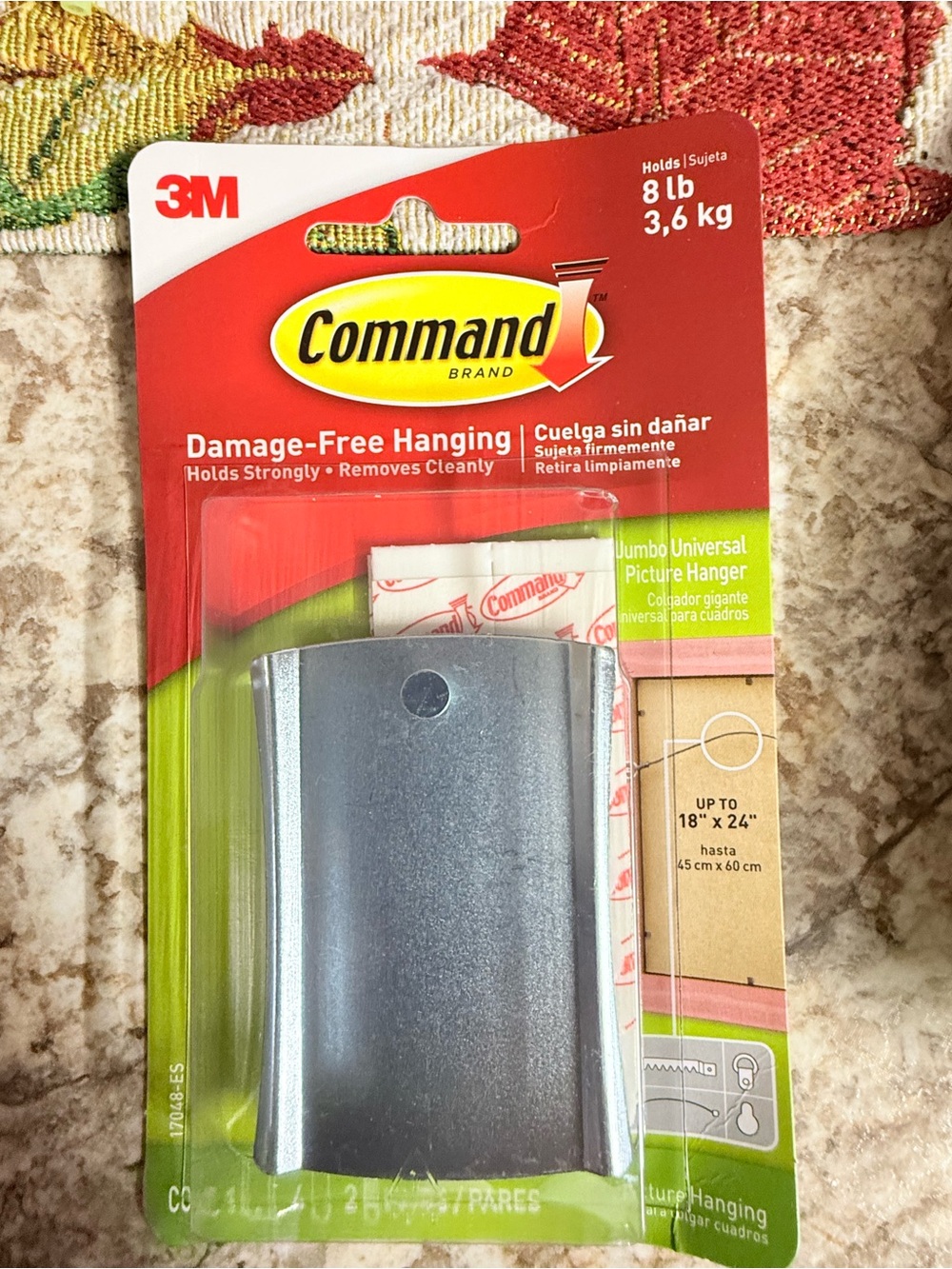 Commando Damage-Free Hanging Jumbo Universal Picture Hanger - Silver
